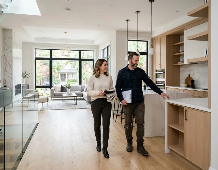 Home Renovation Toronto team walking through a bright renovated home